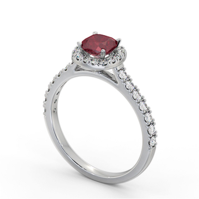 Halo Ruby and Diamond 1.20ct Ring 18K White Gold - Kylan GEM77_WG_RU_SIDE