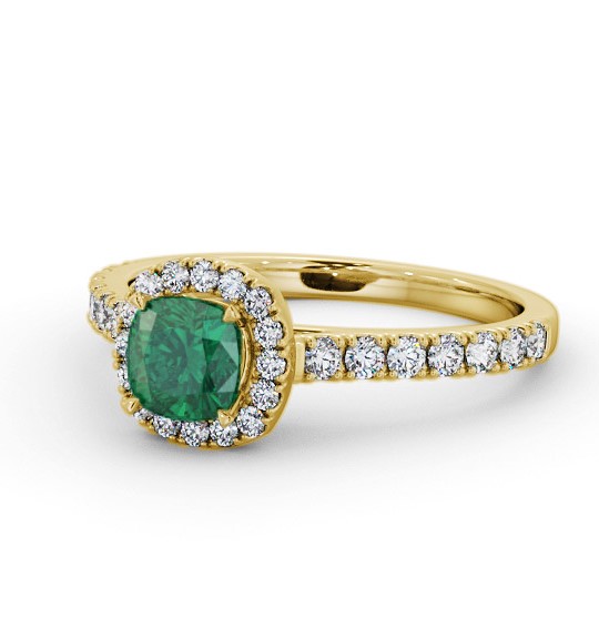 Halo Emerald and Diamond 1.05ct Ring 18K Yellow Gold GEM77_YG_EM_THUMB2 