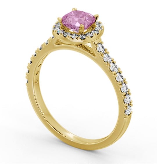 Halo Pink Sapphire and Diamond 1.20ct Ring 18K Yellow Gold GEM77_YG_PS_THUMB1 