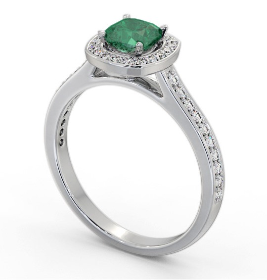 Halo Emerald and Diamond 0.90ct Ring Platinum GEM78_WG_EM_THUMB1