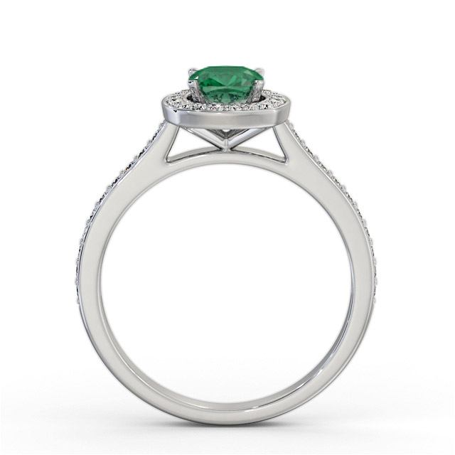 Halo Emerald And Diamond 0.90ct Ring 9K White Gold - Kateril | Angelic ...