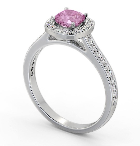 Halo Pink Sapphire and Diamond 1.05ct Ring Platinum GEM78_WG_PS_THUMB1