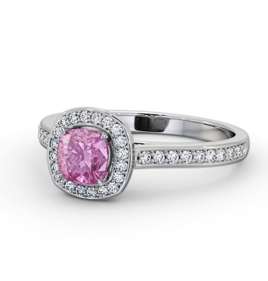  Halo Pink Sapphire and Diamond 1.05ct Ring 18K White Gold - Kateril GEM78_WG_PS_THUMB2 