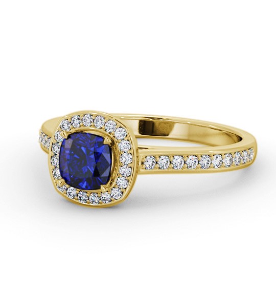 Halo Blue Sapphire and Diamond 1.05ct Ring 18K Yellow Gold GEM78_YG_BS_THUMB2 