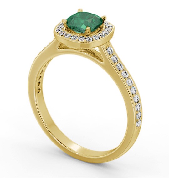 Halo Emerald and Diamond 0.90ct Ring 9K Yellow Gold GEM78_YG_EM_THUMB1