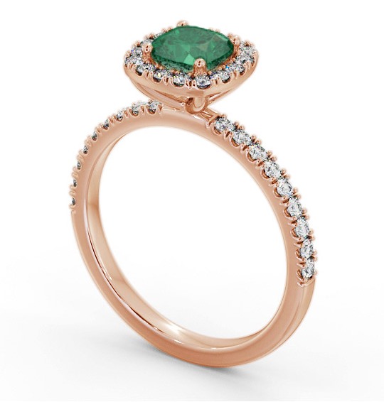 Halo Emerald and Diamond 1.20ct Ring 9K Rose Gold GEM79_RG_EM_THUMB1