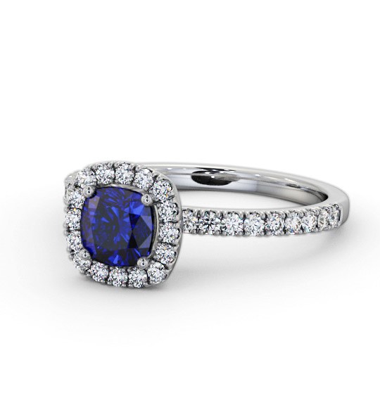 Halo Blue Sapphire and Diamond 1.45ct Ring 18K White Gold GEM79_WG_BS_THUMB2 