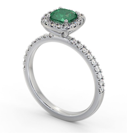 Halo Emerald and Diamond 1.20ct Ring 18K White Gold GEM79_WG_EM_THUMB1 