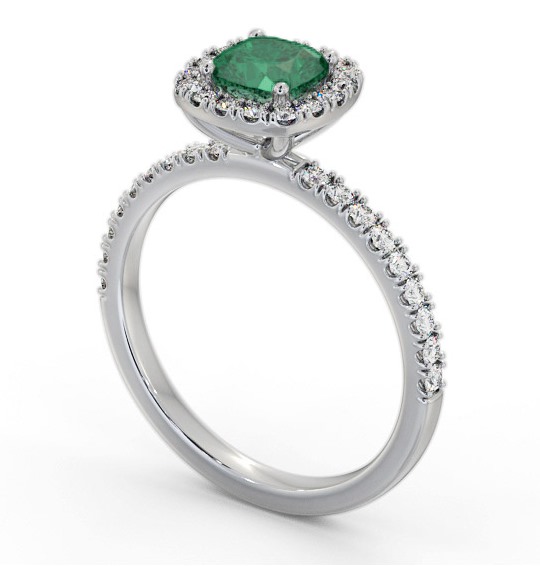 Halo Emerald and Diamond 1.20ct Ring 18K White Gold GEM79_WG_EM_THUMB1