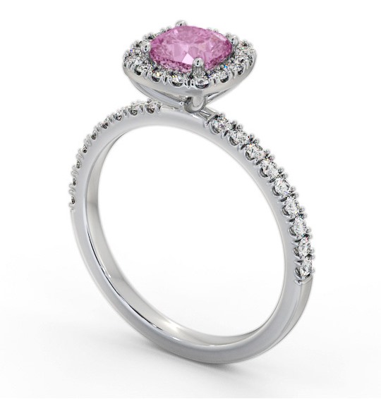 Halo Pink Sapphire and Diamond 1.45ct Ring Platinum GEM79_WG_PS_THUMB1