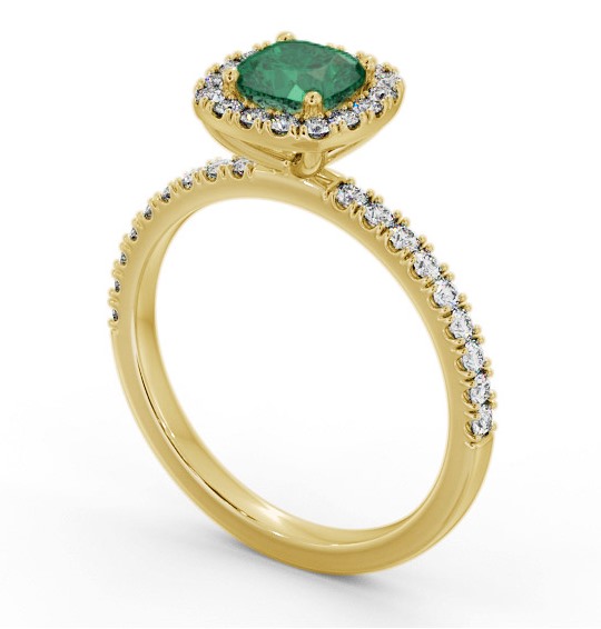 Halo Emerald and Diamond 1.20ct Ring 9K Yellow Gold GEM79_YG_EM_THUMB1