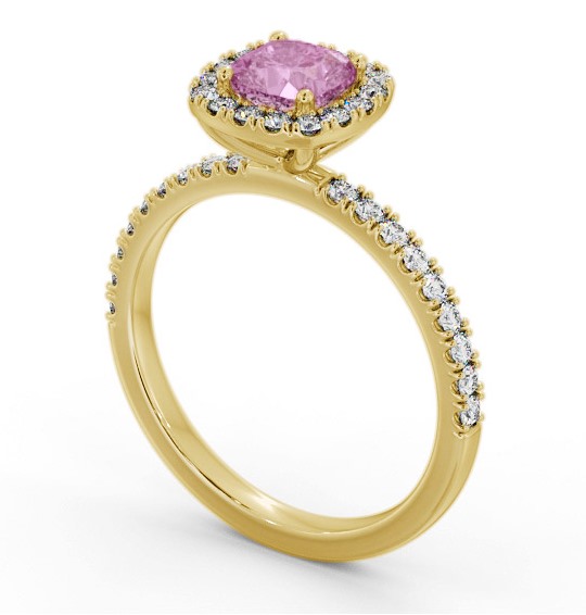 Halo Pink Sapphire and Diamond 1.45ct Ring 18K Yellow Gold GEM79_YG_PS_THUMB1