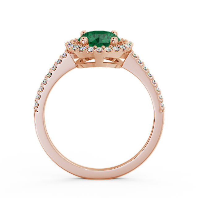 Halo Emerald and Diamond 0.95ct Ring 18K Rose Gold - Karina GEM7_RG_EM_UP