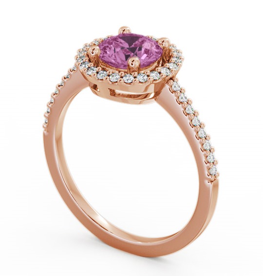 Halo Pink Sapphire and Diamond 1.20ct Ring 18K Rose Gold GEM7_RG_PS_THUMB1 