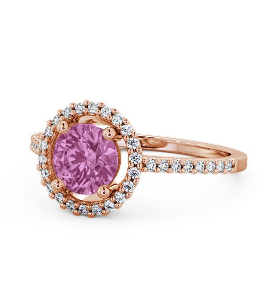  Halo Pink Sapphire and Diamond 1.20ct Ring 18K Rose Gold - Karina GEM7_RG_PS_THUMB2 