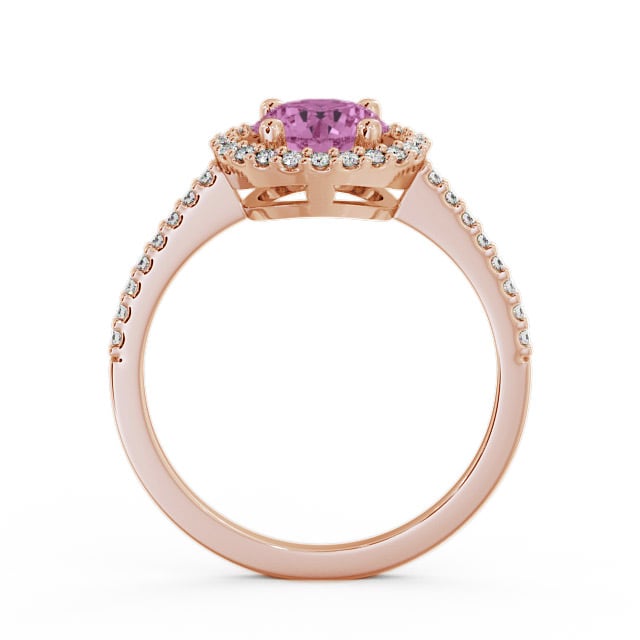Halo Pink Sapphire and Diamond 1.20ct Ring 9K Rose Gold - Karina GEM7_RG_PS_UP