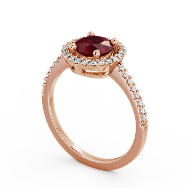 Halo Ruby and Diamond 1.20ct Ring 18K Rose Gold - Karina GEM7_RG_RU_SIDE