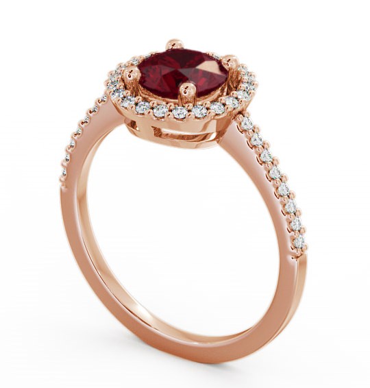 Halo Ruby and Diamond 1.20ct Ring 18K Rose Gold GEM7_RG_RU_THUMB1 