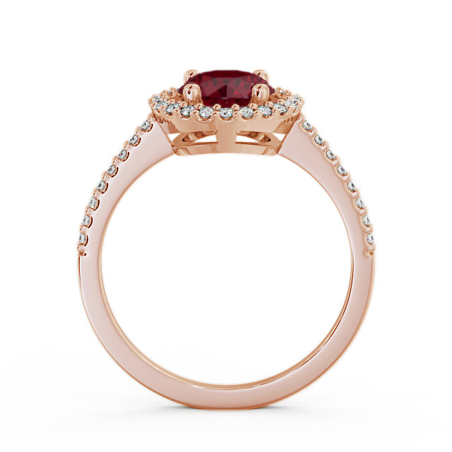 Halo Ruby and Diamond 1.20ct Ring 9K Rose Gold - Karina GEM7_RG_RU_UP