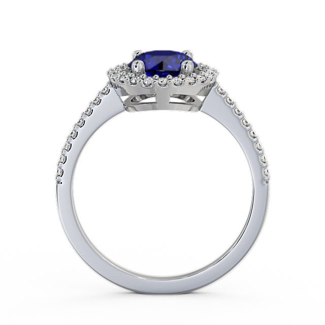 Halo Blue Sapphire and Diamond 1.20ct Ring Palladium - Karina GEM7_WG_BS_UP
