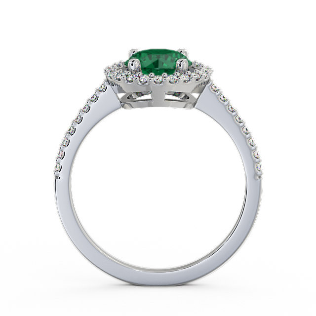 Halo Emerald and Diamond 0.95ct Ring 18K White Gold - Karina GEM7_WG_EM_UP