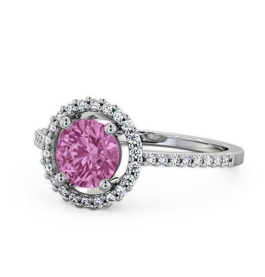 Halo Pink Sapphire and Diamond 1.20ct Ring 9K White Gold GEM7_WG_PS_THUMB2 