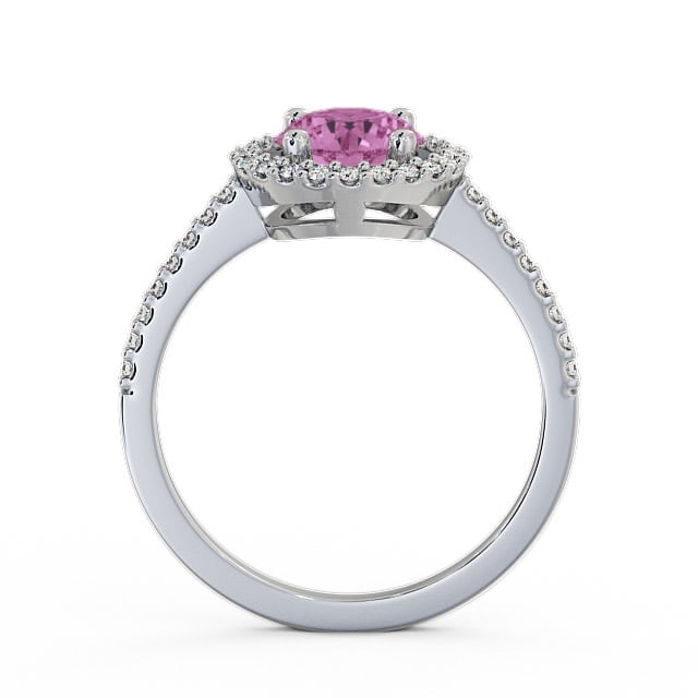 Halo Pink Sapphire and Diamond 1.20ct Ring 18K White Gold - Karina GEM7_WG_PS_UP