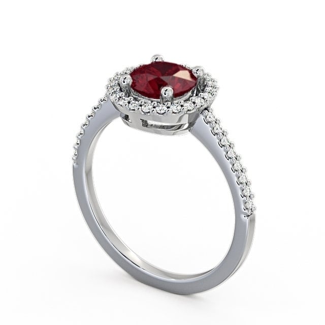 Halo Ruby and Diamond 1.20ct Ring 9K White Gold - Karina GEM7_WG_RU_SIDE
