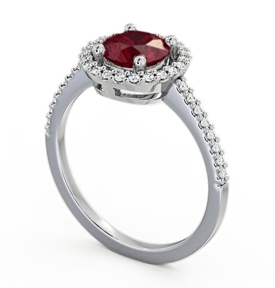 Halo Ruby and Diamond 1.20ct Ring 18K White Gold GEM7_WG_RU_THUMB1 