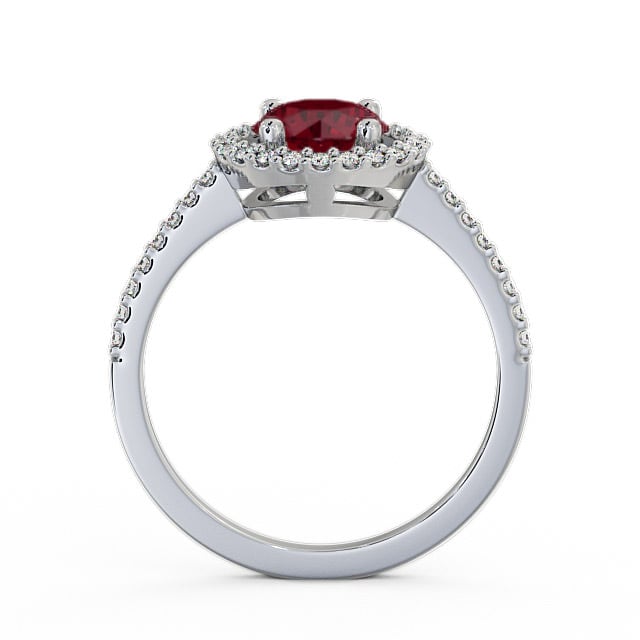 Halo Ruby and Diamond 1.20ct Ring 18K White Gold - Karina GEM7_WG_RU_UP