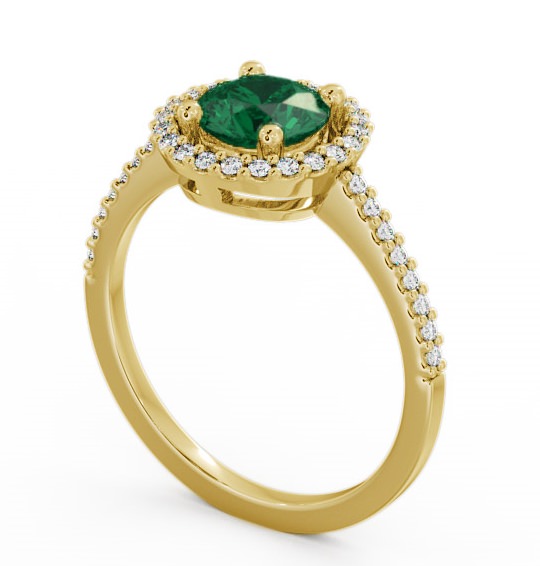  Halo Emerald and Diamond 0.95ct Ring 18K Yellow Gold - Karina GEM7_YG_EM_THUMB1 