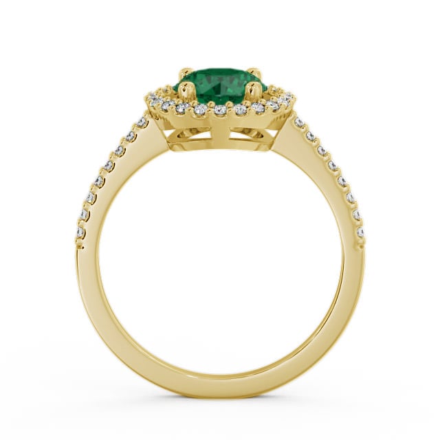 Halo Emerald and Diamond 0.95ct Ring 9K Yellow Gold - Karina GEM7_YG_EM_UP