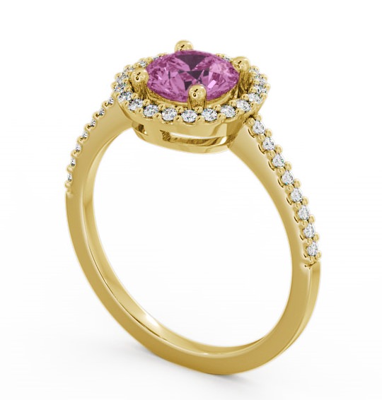  Halo Pink Sapphire and Diamond 1.20ct Ring 18K Yellow Gold - Karina GEM7_YG_PS_THUMB1 