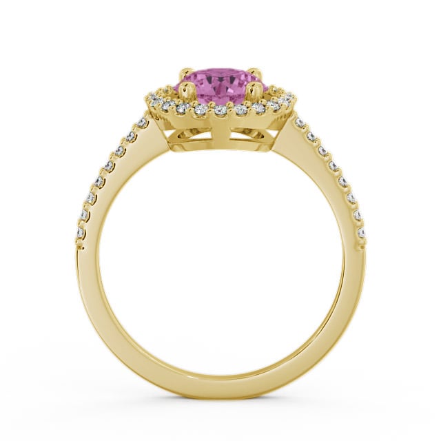 Halo Pink Sapphire and Diamond 1.20ct Ring 9K Yellow Gold - Karina GEM7_YG_PS_UP