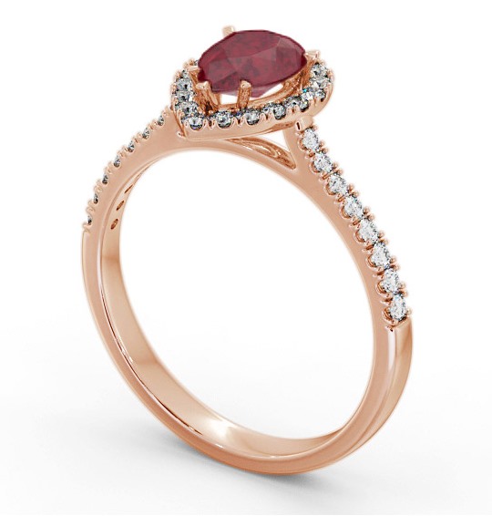 Halo Ruby and Diamond 1.20ct Ring 18K Rose Gold GEM80_RG_RU_THUMB1