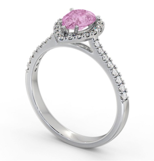 Halo Pink Sapphire and Diamond 1.20ct Ring Platinum GEM80_WG_PS_THUMB1