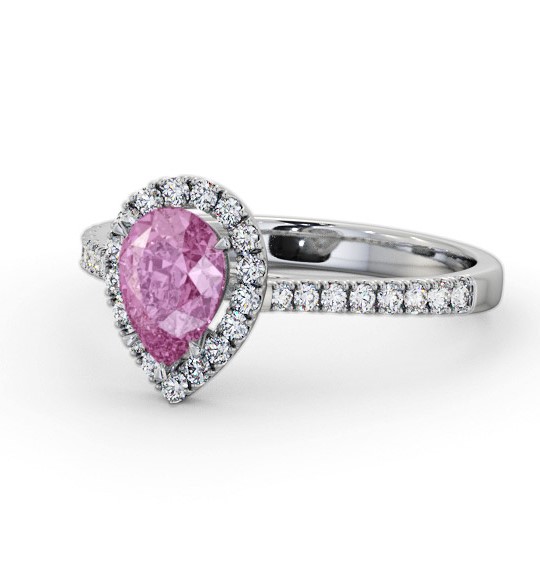 Halo Pink Sapphire and Diamond 1.20ct Ring Palladium GEM80_WG_PS_THUMB2 