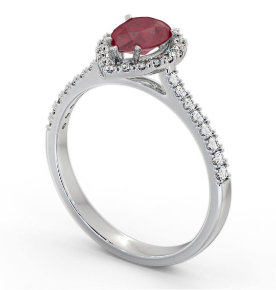 Halo Ruby and Diamond 1.20ct Ring Platinum GEM80_WG_RU_THUMB1