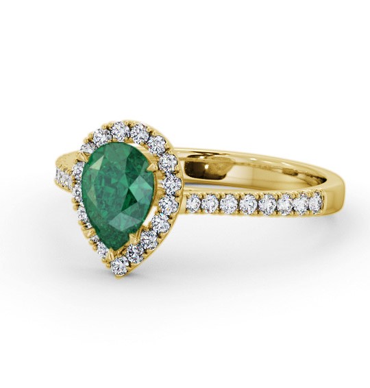 Halo Emerald and Diamond 1.05ct Ring 9K Yellow Gold GEM80_YG_EM_THUMB2 