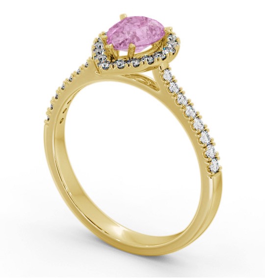 Halo Pink Sapphire and Diamond 1.20ct Ring 9K Yellow Gold GEM80_YG_PS_THUMB1