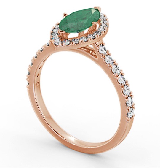 Halo Emerald and Diamond 0.90ct Ring 18K Rose Gold GEM81_RG_EM_THUMB1 