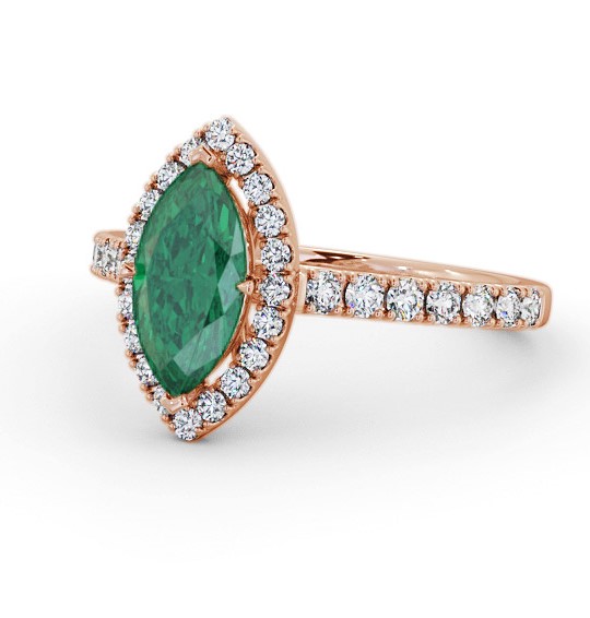Halo Emerald and Diamond 0.90ct Ring 18K Rose Gold GEM81_RG_EM_THUMB2 