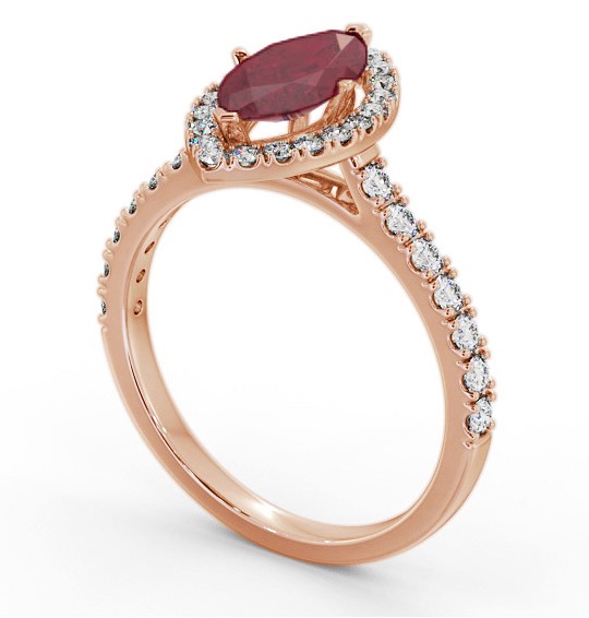 Halo Ruby and Diamond 1.05ct Ring 9K Rose Gold GEM81_RG_RU_THUMB1