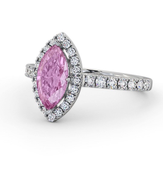 Halo Pink Sapphire and Diamond 1.05ct Ring Palladium GEM81_WG_PS_THUMB2 