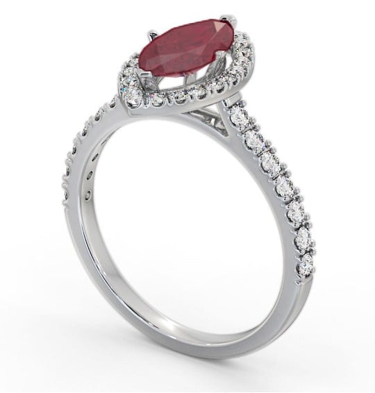 Halo Ruby and Diamond 1.05ct Ring Palladium GEM81_WG_RU_THUMB1 