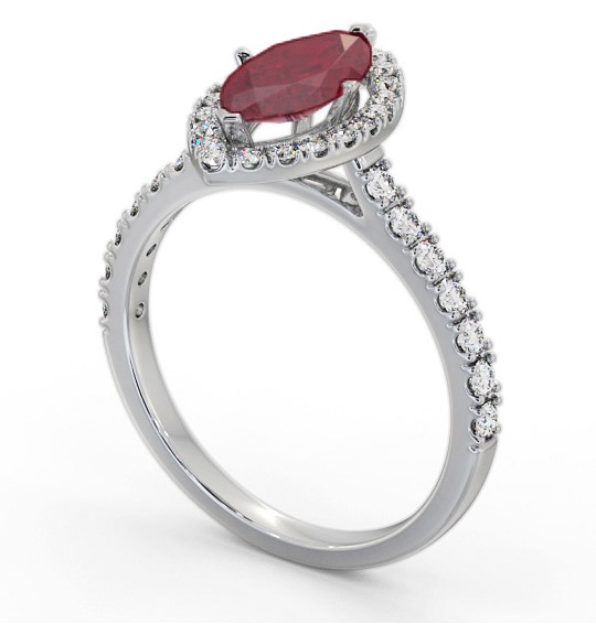 Halo Ruby and Diamond 1.05ct Ring 18K White Gold GEM81_WG_RU_THUMB1 