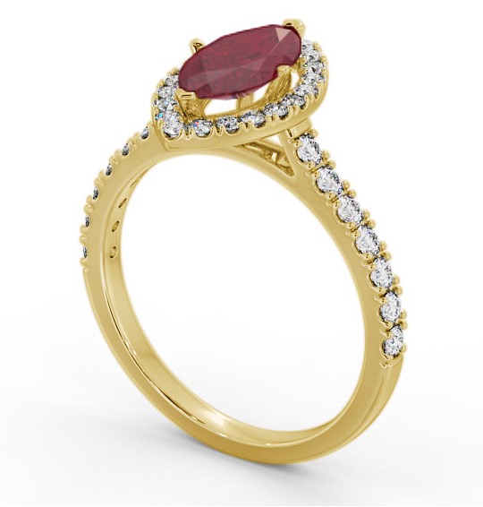 Halo Ruby and Diamond 1.05ct Ring 9K Yellow Gold GEM81_YG_RU_THUMB1 