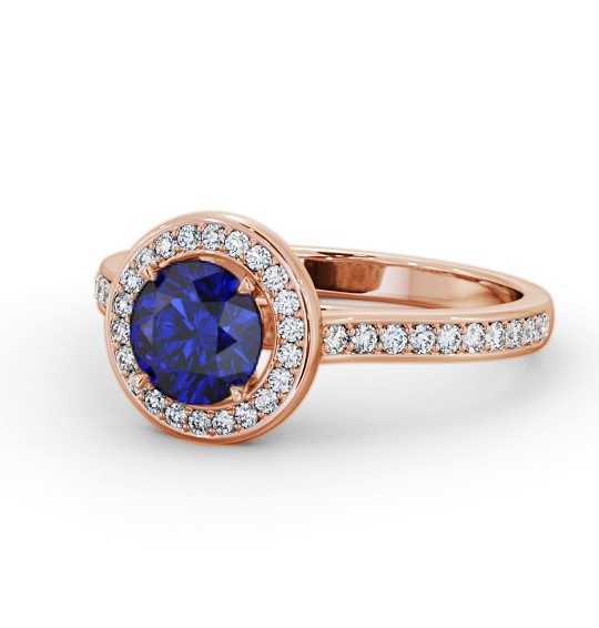 Halo Blue Sapphire and Diamond 1.65ct Ring 18K Rose Gold GEM82_RG_BS_THUMB2 