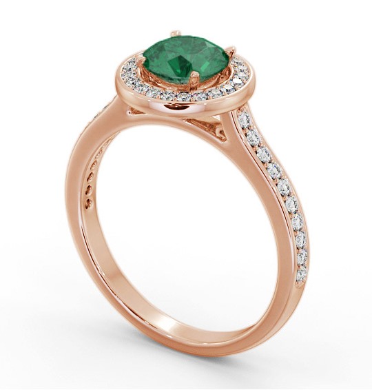 Halo Emerald and Diamond 1.50ct Ring 9K Rose Gold GEM82_RG_EM_THUMB1 