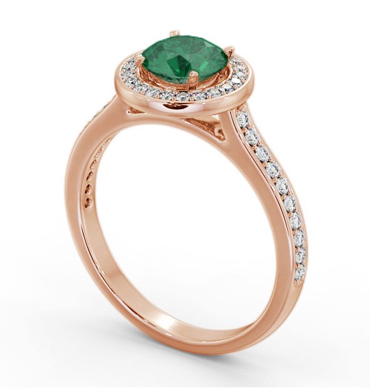 Halo Emerald and Diamond 1.50ct Ring 18K Rose Gold GEM82_RG_EM_THUMB1